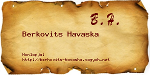 Berkovits Havaska névjegykártya